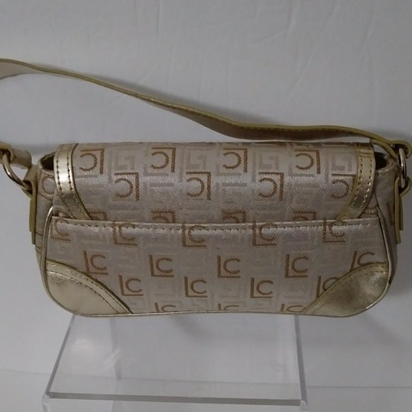Liz Claiborne Gold Logo Canvas Small Shoulder Bag - Picture 12 of 12